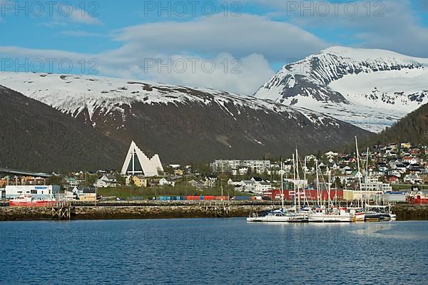 View of the Ice Sea Cathedral from the harbour