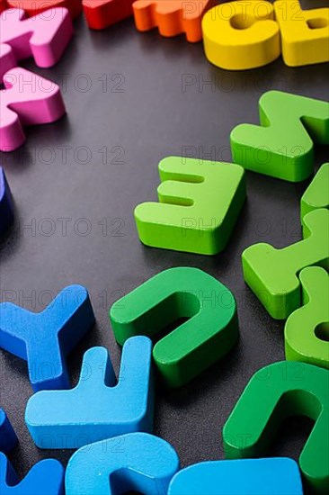 Colorful Letters of Alphabet made of wood