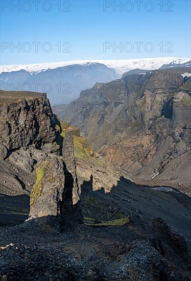 Rock formations and gorge of volcanic rock