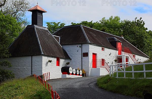 On the grounds of the Edradour whisky distillery near Pitlochry