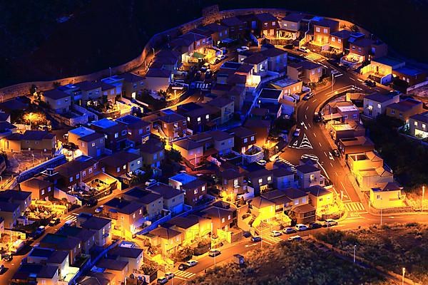 View from the Mirador Glorieta de la Concepcion the city of Santa Cruz de la Palma at night