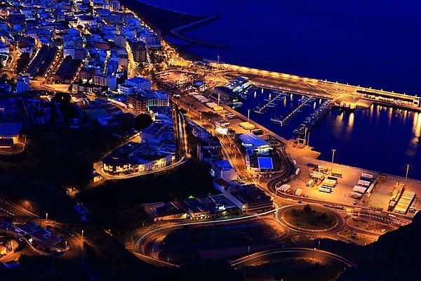 View from the Mirador Glorieta de la Concepcion the city of Santa Cruz de la Palma at night