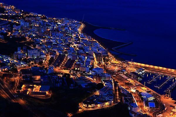 View from the Mirador Glorieta de la Concepcion the city of Santa Cruz de la Palma at night