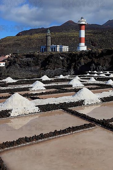 Crystal pools and salt mountains in the Fuencaliente salt flats at Punta de Fuencaliente