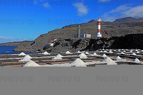 Crystal pools of the salt works in Fuencaliente at the Punta de Fuencaliente