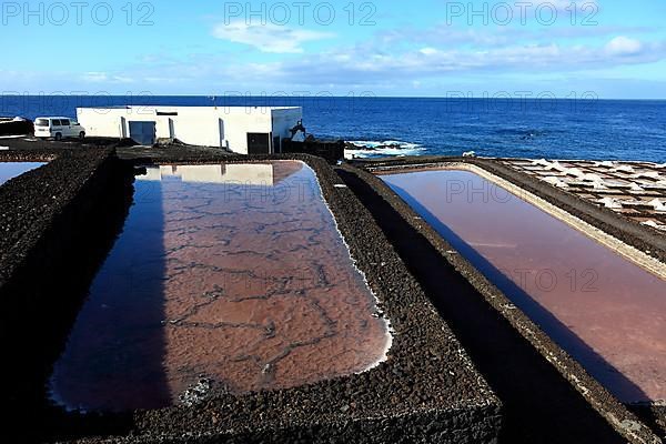 Crystallisation basin of the salt works in Fuencaliente at the Punta de Fuencaliente