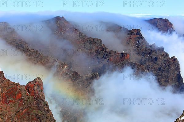 On the mountain Roque de los Muchachos in the national park Caldera de Taburiente