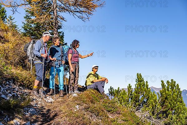Group of hikers in autumn