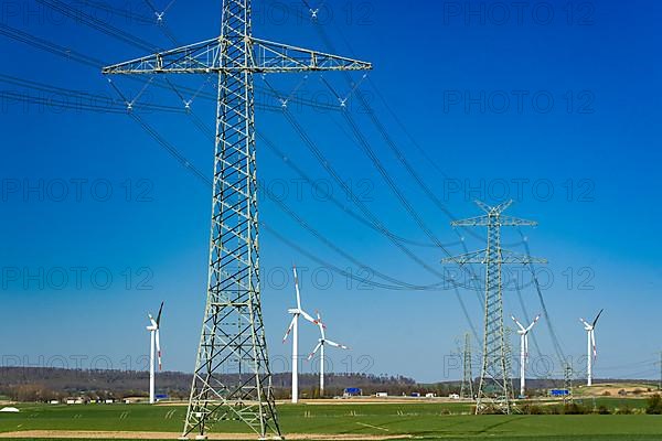 Wind turbines and high-voltage power line