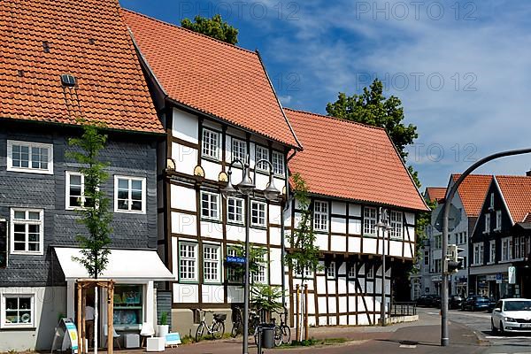 Ring-shaped development with historic half-timbered houses