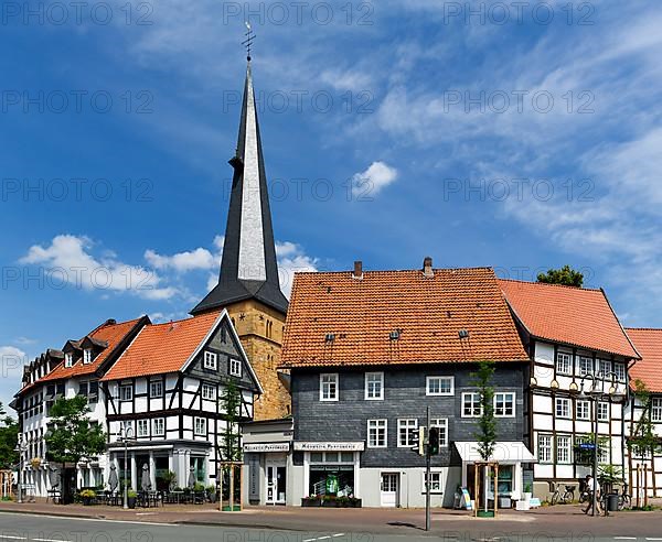 Church of the Apostles and ring-shaped development with historic half-timbered houses