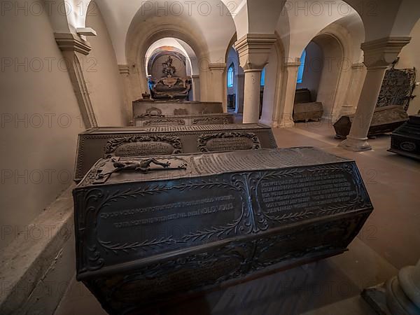 Crypt with coffins in Brunswick Cathedral
