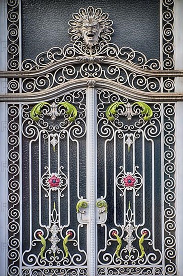 Ornate door in the city centre in Liege