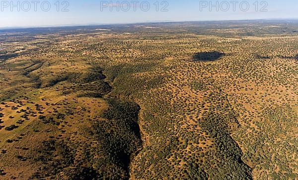 Aerial view of Extremadura at Monfraguee National Park