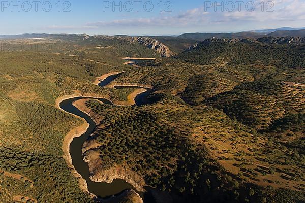 Aerial view of Extremadura at Monfraguee National Park