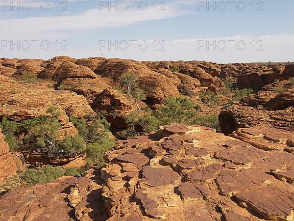 Inhospitable rocky landscape in Kings Canyon, Australia -