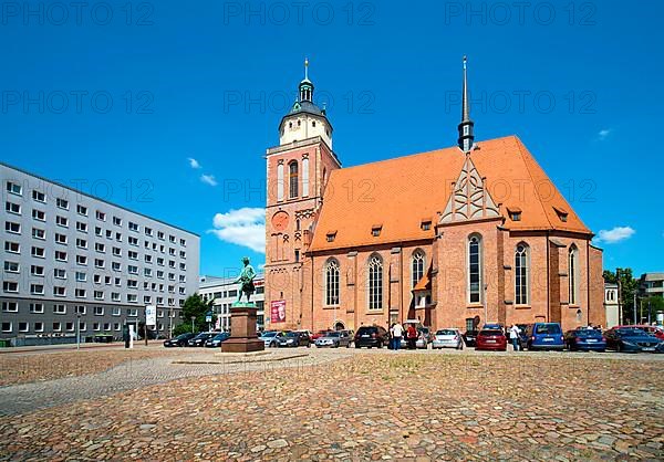 Marienkirche zu Dessau with Prince Leopold Monument, Dessau-Rosslau