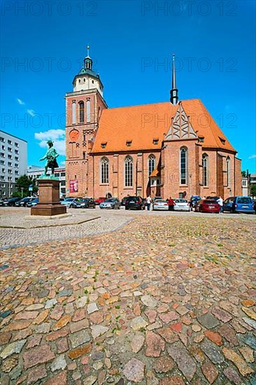 Marienkirche zu Dessau with Prince Leopold Monument, Dessau-Rosslau