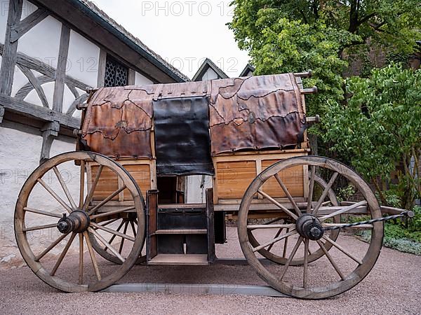 Covered wagon in the courtyard of Wartburg Castle, Eisenach