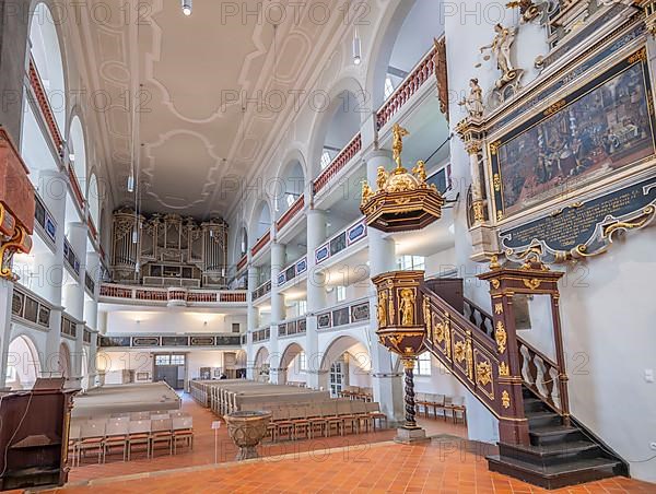 Georgenkirche, interior with pulpit and organ