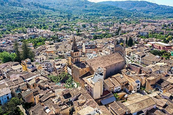 Aerial view, old town of Soller