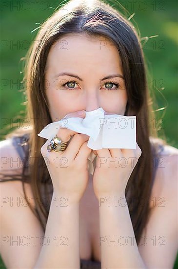 Woman with allergy,