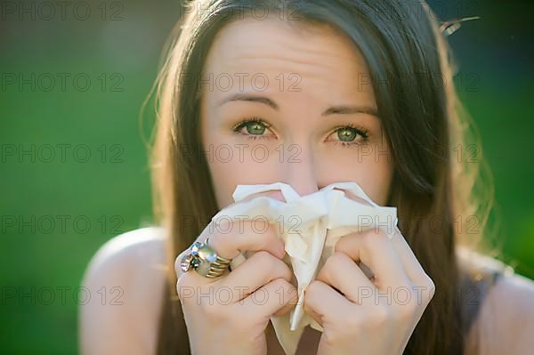 Woman with allergy,