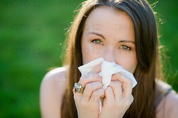 Woman with allergy,