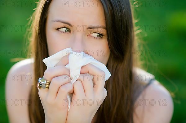 Woman with allergy,