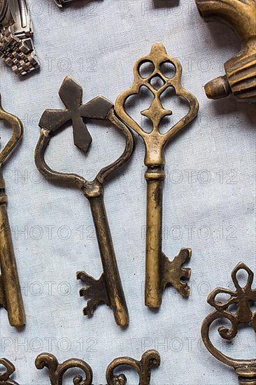 Retro styled color decorativel key made of metal,