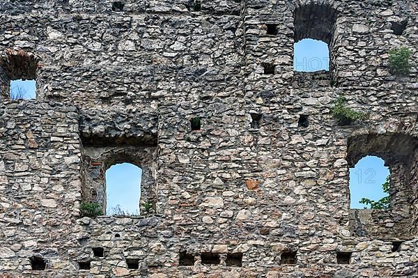 Wall with window holes, Eisenberg castle ruins near Pfronten