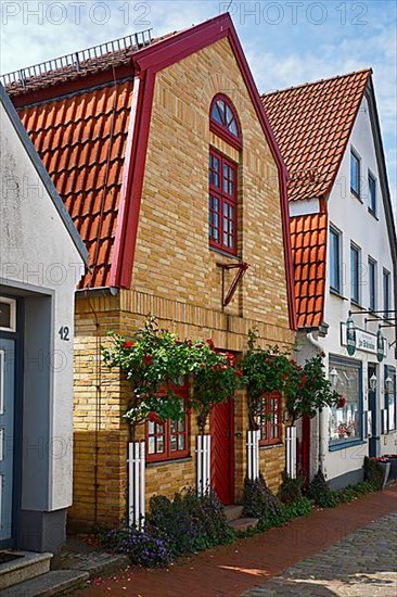 Row of houses, historic fishermen's settlement Holm