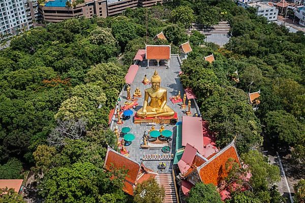 Big Buddha, aerial view with drone