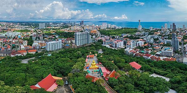 Big Buddha, aerial view with drone