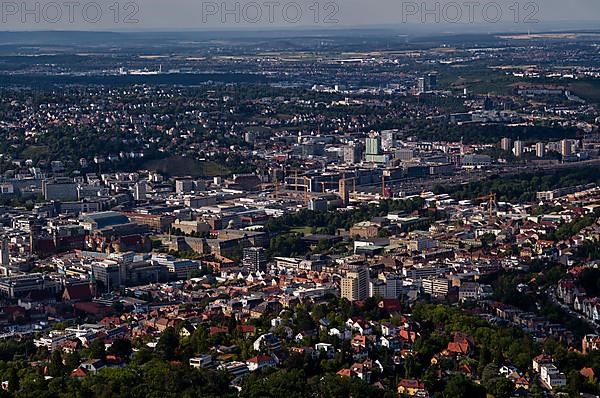 View from the Stuttgart TV Tower of the Main Station, New Palace