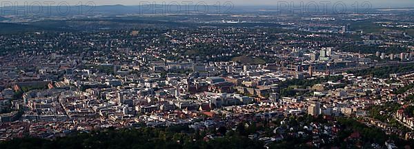 View from Stuttgart TV tower of Gerberviertel, city centre