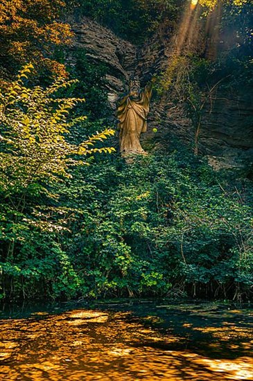 Monument of the Jena Erlkoenig in the Saaleaue, after the ballad of the same name by Johann Wolfgang von Goethe