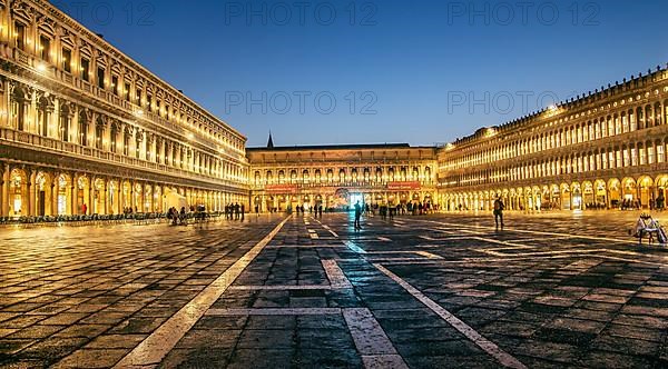 St Mark's Square with the Procuraties at dusk, Venice