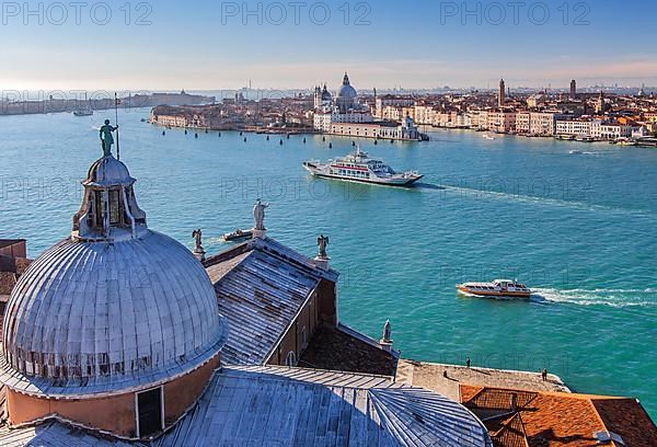 Dome of the Church of San Giorgio Maggiore with the Lagoon and the City, Venice