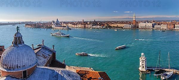 Dome of the Church of San Giorgio Maggiore with the Lagoon and the City, Venice