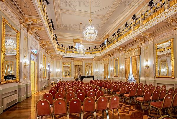 Concert hall and foyer in the Teatro la Fenice opera house, Venice