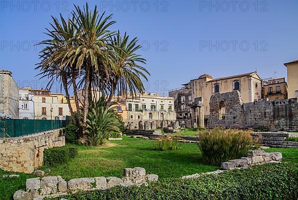 Greek temple of Apollo at the entrance to the old town, Syracuse