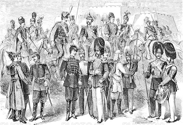 Uniforms of Russian soldiers in 1880, Russian dragoons and hussars