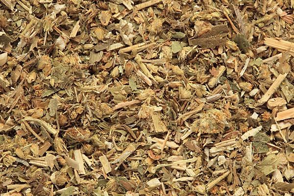 Dried herb of medicinal plant european goldenrod,