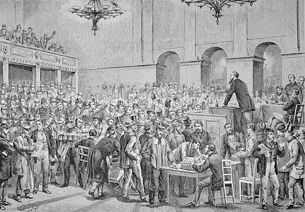 A gathering of workers in Vienna, Austria