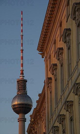 Detail Of The New Berlin City Palace In The Background Its TV Tower detail-of-the-new-berlin-city-palace-in-the-background-its-tv-tower