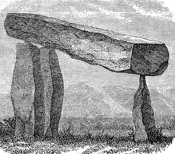 Stone table, dolmen at Wellan Castle