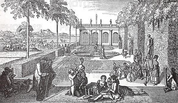 Cultural state in the late 18th and early 19th century, summer pleasure in a stately garden