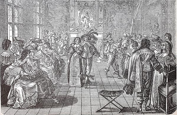 Cultural state in the 17th century, dancing party at a ball