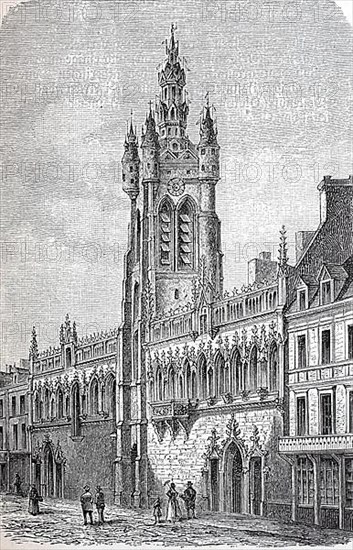 The Town Hall of Douai in 1882, Hauts-de-France